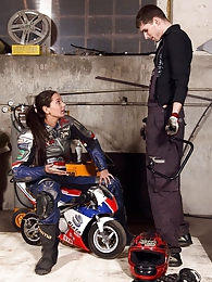 AdsPics presents: Shy teenage biker chick fucks the horny mechanic hardcore