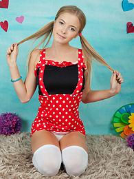 AdsPics presents: This gorgeous naked teen cock gobbler has plenty of fun with revealing her sweet tits and her hot smile