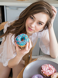 AdsPics presents: If you are a fan of skinny girls, check out how this cute little doll poses and teases totally naked in the kitchen.