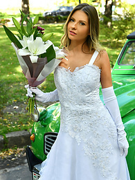 AdsPics presents: Naughty bride Rebecca Volpetti takes a photographer assistant's stiff dick