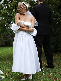 AdsPics presents: Blonde bride Hayley Marie Coppin gets naked on a lawn while taking her vows