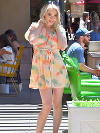 AdsPics presents: Slim american blonde Scarlett Hampton masturbates in a backyard